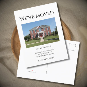 We've Moved House Photo Simple Moving Announcement Postcard