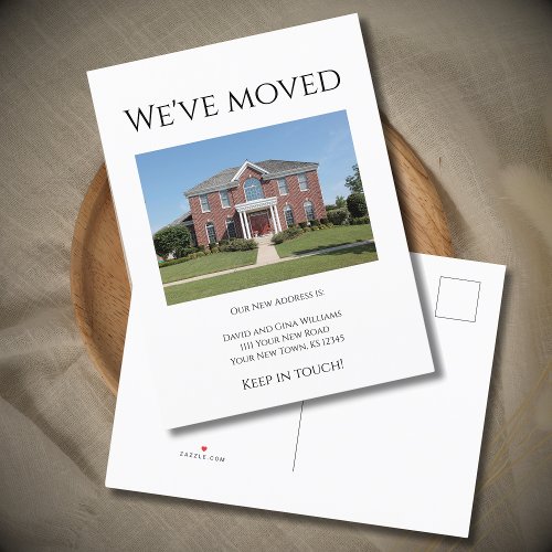 Weve Moved House Photo Simple Moving  Announcement Postcard