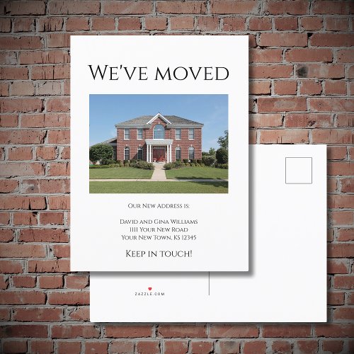 Weve Moved House Photo Simple Moving  Announcement Postcard