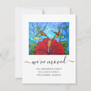 We've Moved Hummingbirds Name Script Moving Announcement