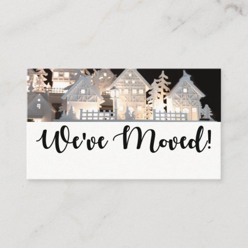 Weve Moved  Illuminated Christmas Houses Enclosure Card