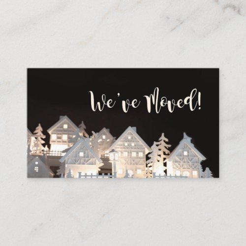 Weve Moved  Illuminated Christmas Houses Enclosure Card