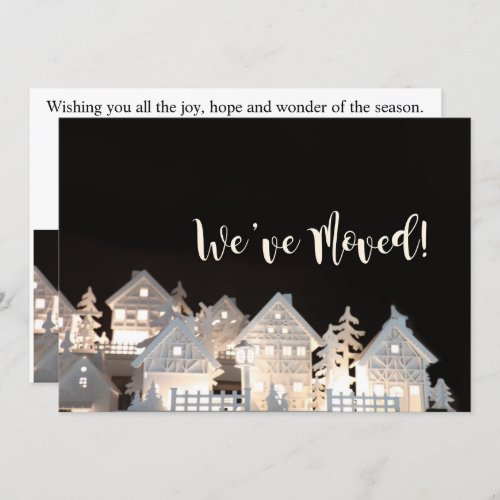 Weve Moved Illuminated Christmas Houses Invitation