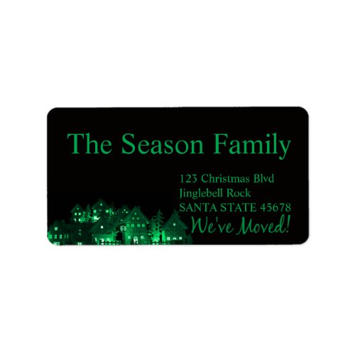 Weve Moved Illuminated Christmas Houses Label