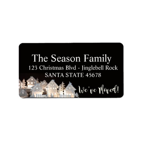 Weve Moved Illuminated Christmas Houses Label