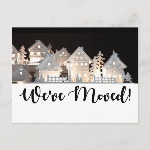 Weve Moved Illuminated Christmas Houses Postcard