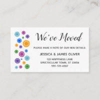 "We've Moved" Insert Cards w Colorful Sunshines