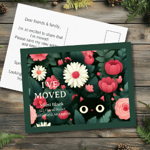 We've Moved I've Moved Moving Announcement Cat Postcard