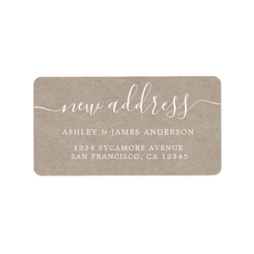 Weve Moved Kraft Paper New Address label