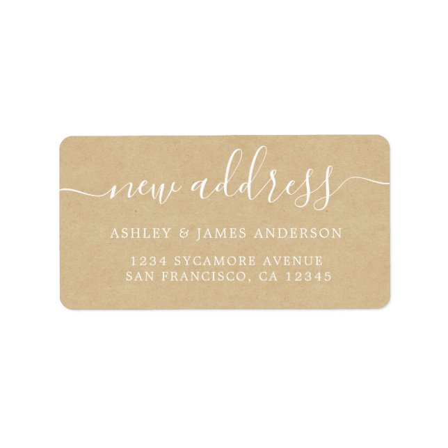 We've Moved Kraft Paper New Address label (Front)
