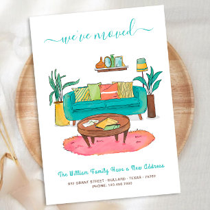 We've Moved l Cute Watercolor New Address Home Announcement