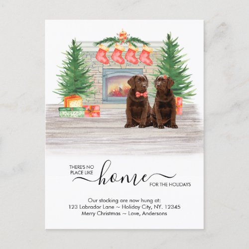 Weve Moved Labrador Dog Christmas Holiday Moving Announcement Postcard