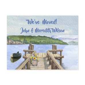 We've Moved Lake Boat Mountain Budget  Dock Move  Announcement Postcard