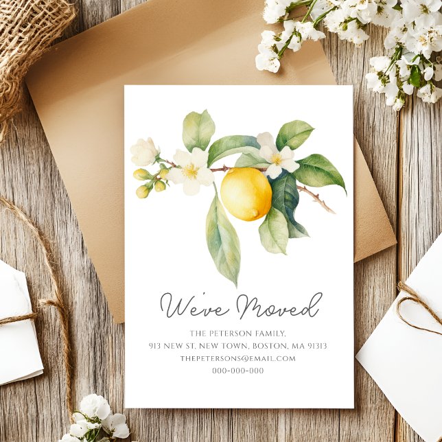We've Moved | Lemon Blossom New Address  Announcement Postcard (Creator Uploaded)