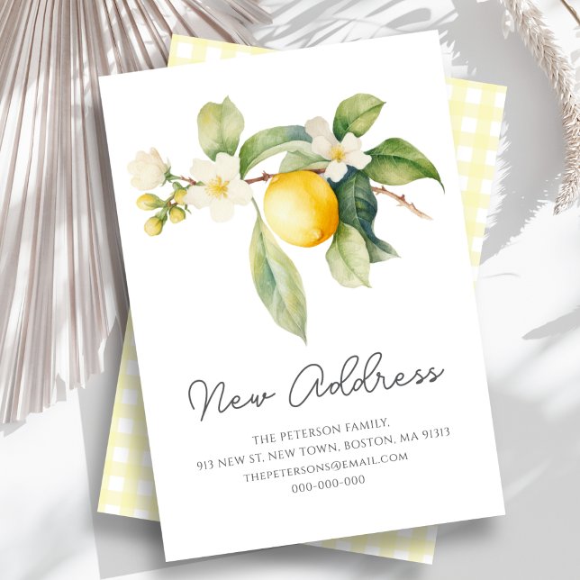We've Moved | Lemon Blossom New Address  Note Card (Creator Uploaded)