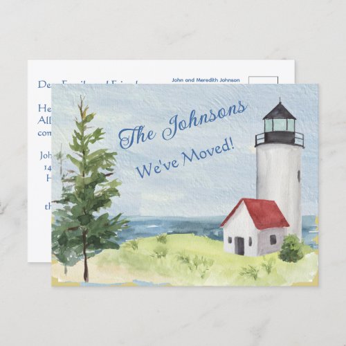 Weve Moved Lighthouse Water Budget  Postcard