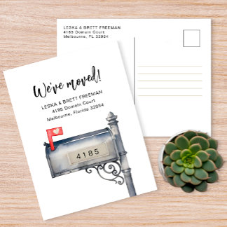 We've Moved Mailbox Moving Announcement Postcard