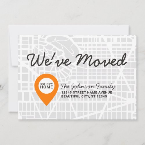 Weve Moved Map Design New Home Address Moving Announcement