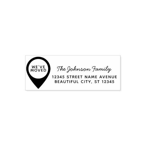 Weve Moved Map Pin Moving Return Address Label Self_inking Stamp