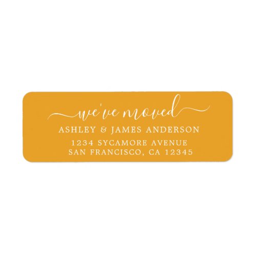 Weve Moved Mellow Yellow New Address label