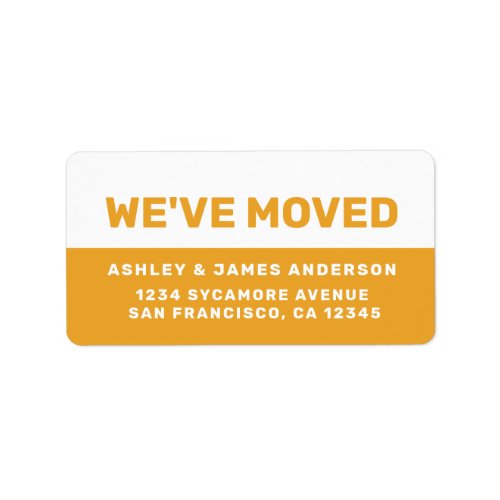 Weve Moved Mellow Yellow White New Address Label