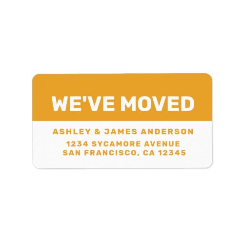 Weve Moved Mellow Yellow White New Address Label