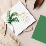 We've Moved Merry Christmas Moving Announcement<br><div class="desc">Christmas Holiday Coastal Moving Palm Tree Announcement you can easily customize by clicking the "Personalize" button. Add your custom message and names on the reverse side</div>