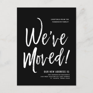 We've Moved Minimal Black New Address Postcard