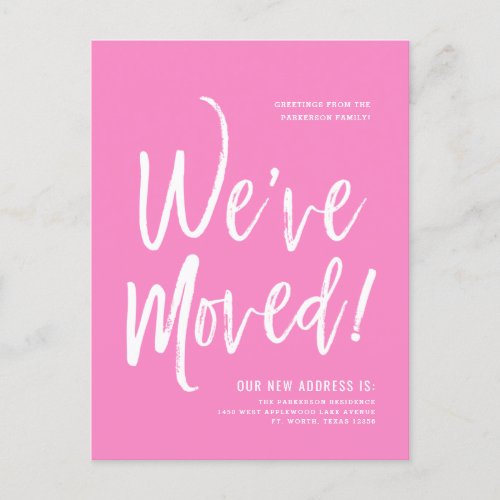 Weve Moved  Minimal Taffy New Address Postcard