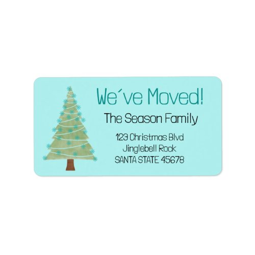 Weve Moved Minimalist Christmas Tree  Label
