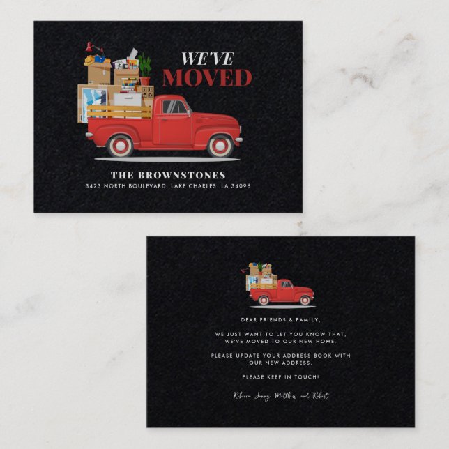 We've Moved Modern Family Moving Announcement (Front/Back)