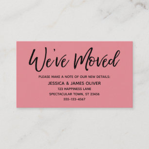 We've Moved Modern Handwriting Strawberry Ice Card