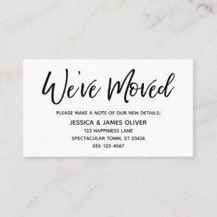 "We've Moved" Modern Handwriting Typography Card