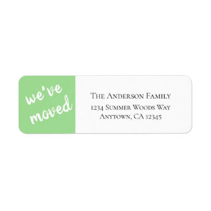 We've Moved Modern Key Lime Return Address Label