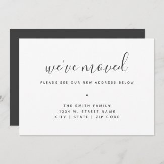 We've Moved Modern Minimalist Calligraphy New Home