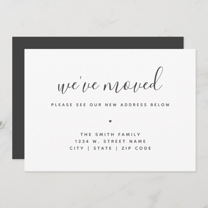 We've Moved Modern Minimalist Calligraphy New Home Announcement | Zazzle