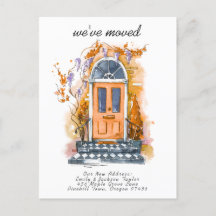We've Moved - Modern New Address Watercolor Door