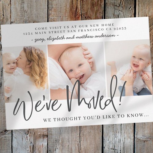Weve Moved Modern New Home Announcement Card