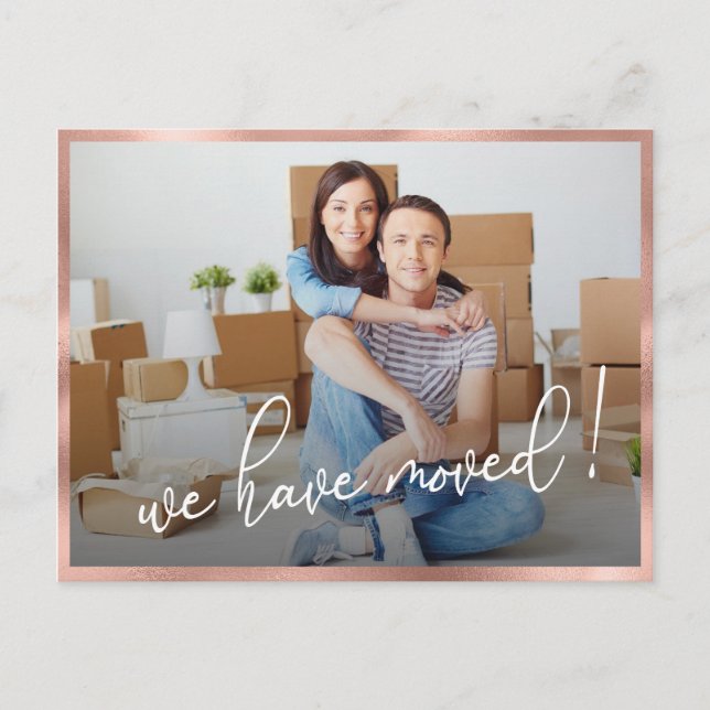We've Moved Modern Photo Moving Announcement Postcard (Front)
