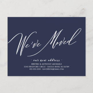 We've Moved Modern Script Moving Announcement