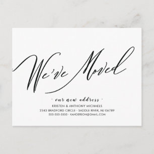 We've Moved Modern Script Moving Announcement Postcard