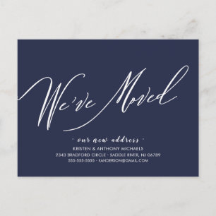 We've Moved Modern Script Moving Announcement Postcard