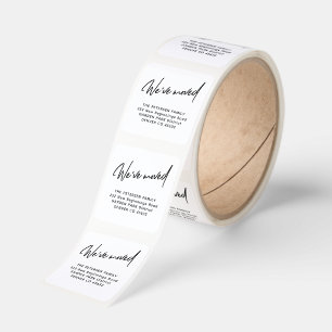 We've moved modern script return address square sticker