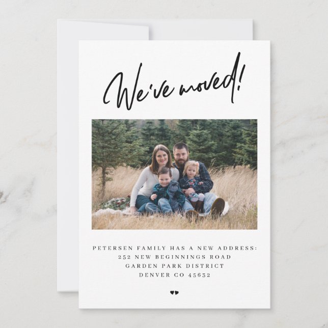 We've moved modern simple photo moving announcement (Front)