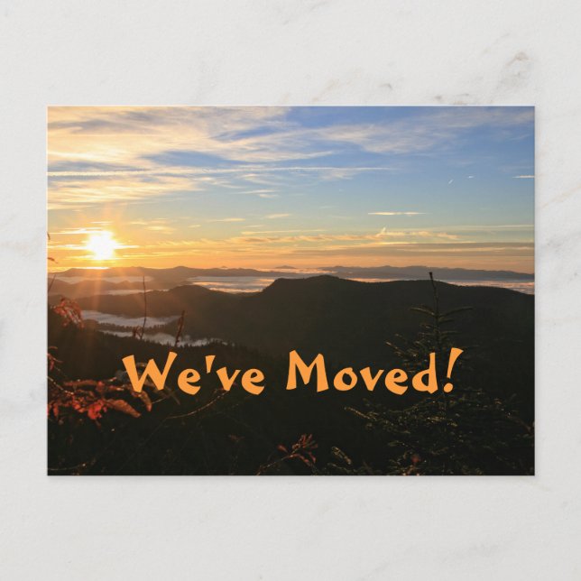 We've Moved! Mountain Sunrise Address Change Announcement Postcard (Front)
