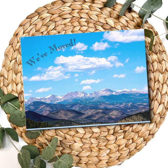 We've Moved Mountains New Address Announcement  Postcard (Mountain Move Announcement Card: Announce your move with breathtaking mountain views.)