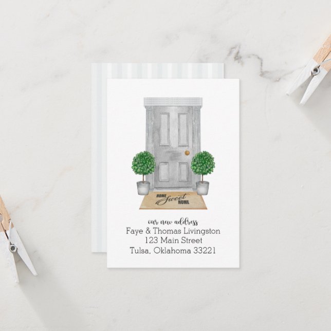 We've Moved Moving Announcement Gray Door  (Front/Back In Situ)