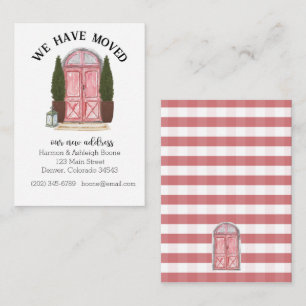 We've Moved Moving Announcement Red Gingham