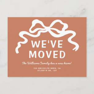 We've Moved Moving Announcement Terracotta Postcard