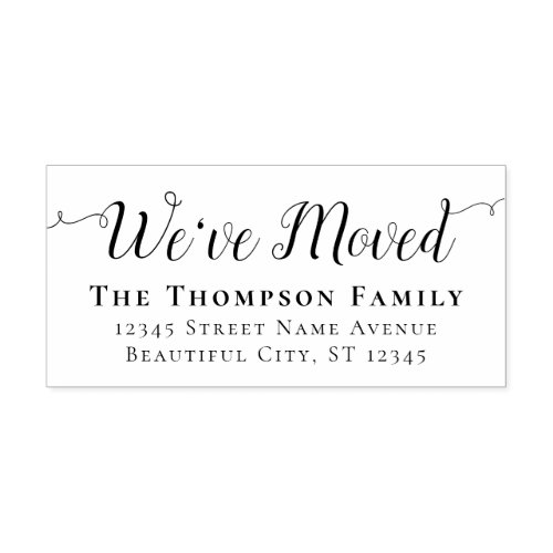 Weve Moved Moving Chic Script Family New Address Self_inking Stamp